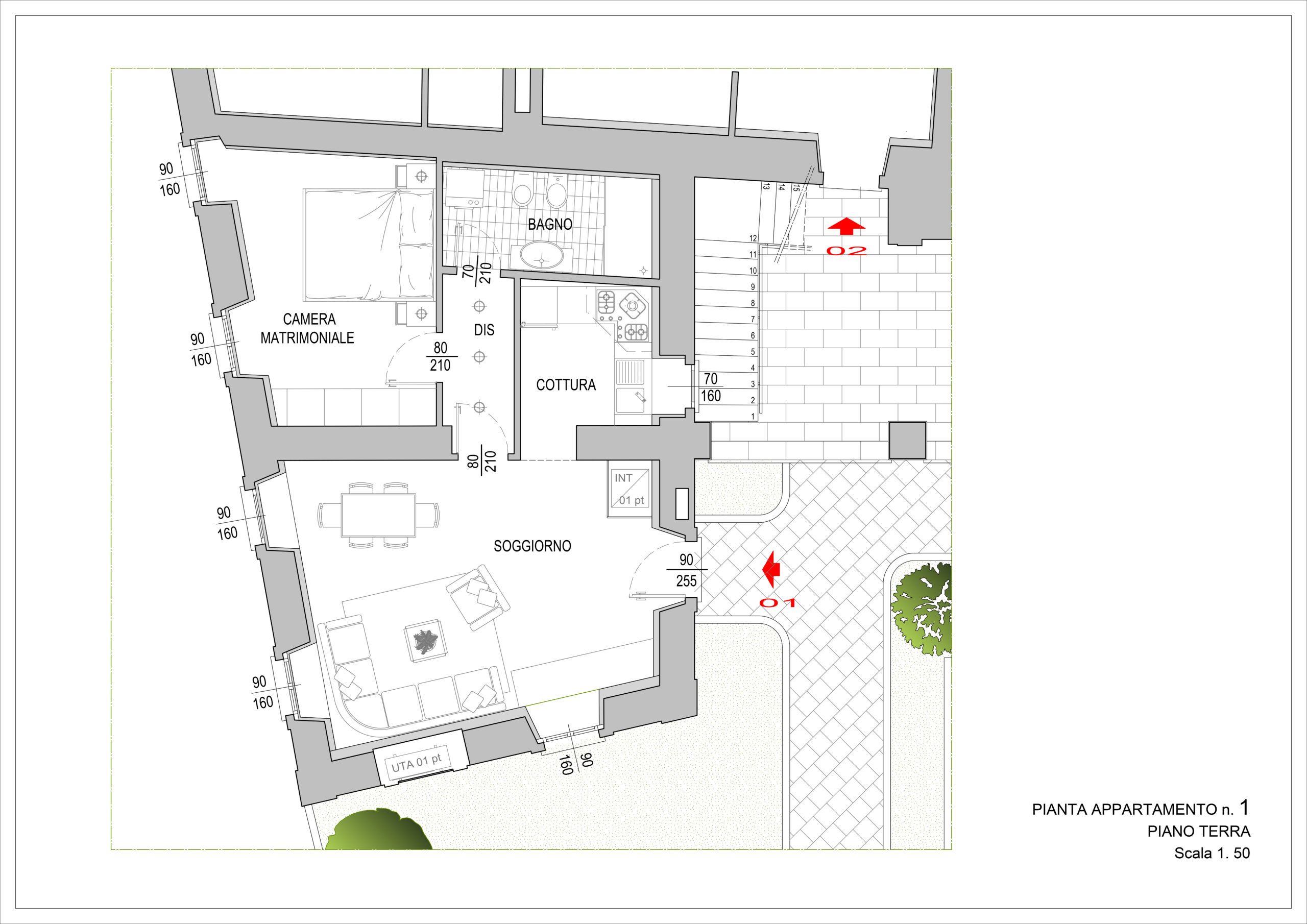 Piantina di un appartamento in classe A in vendita alla Curt' Brusada di Briosco (MB)