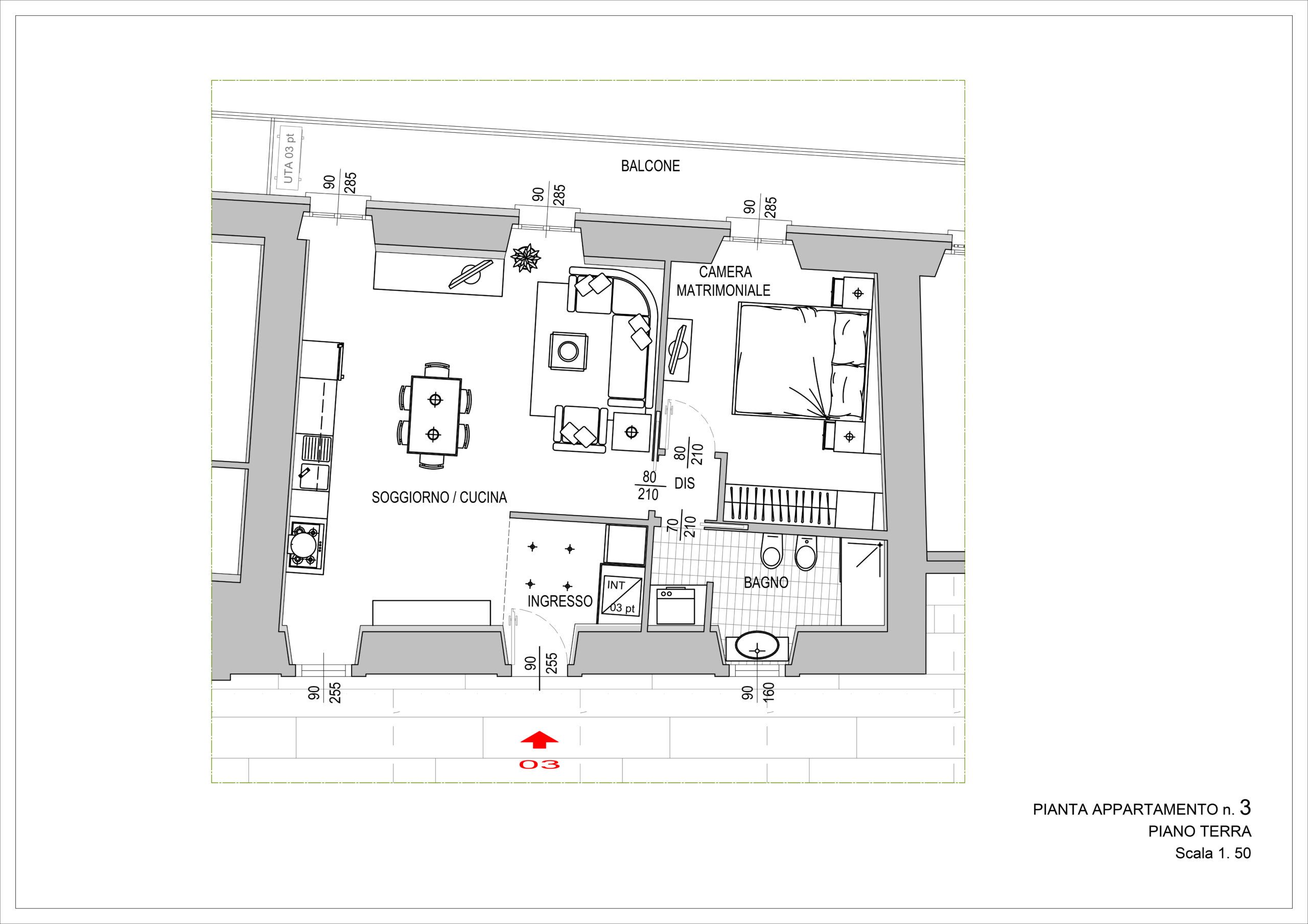 Piantina di un appartamento in classe A in vendita alla Curt' Brusada di Briosco (MB)