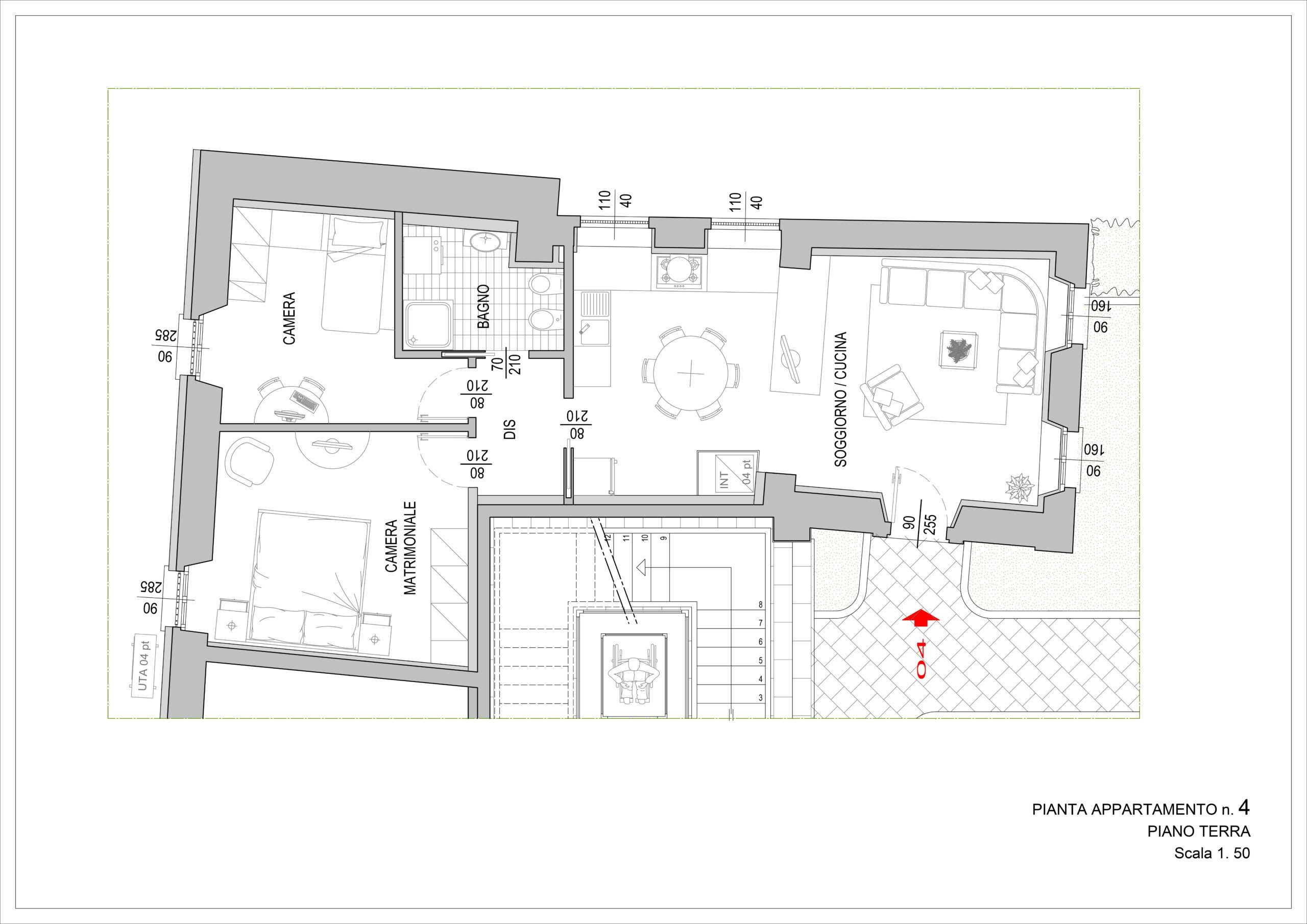 Piantina di un appartamento in classe A in vendita alla Curt' Brusada di Briosco (MB)